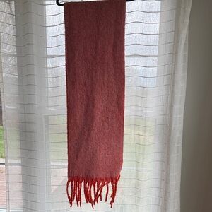 Free People Cozy Coral Fringe Scarf